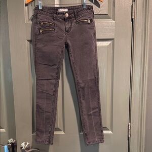 Free People Black Grey Skinny Jeans Versatile Moto Style 25